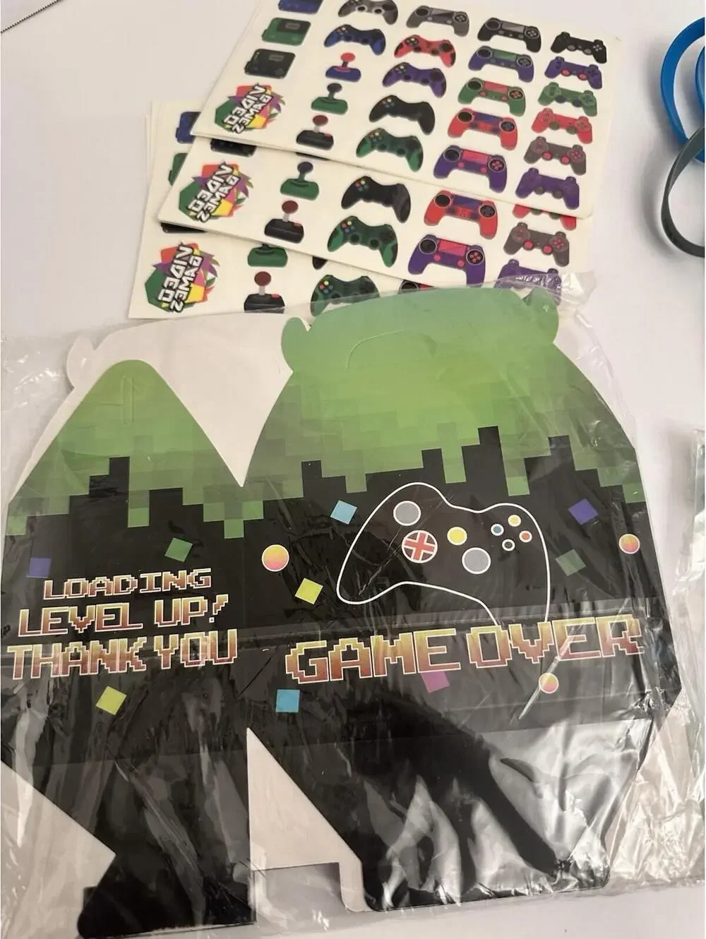 56pc Video Game Birthday Party Favors Bracelets Tattoo Cards Treat Holders